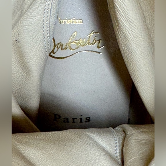 Christian Louboutin Pina Tan Suede Flat Fringe Wedge Boots- Boho Chic - Picture 4 of 10